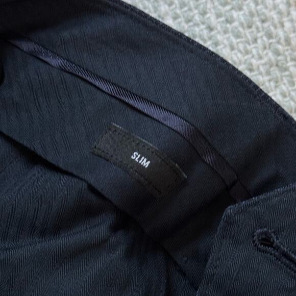Bonobos Marzotto Tessutto Navy Wool Striped Straight Slim Dress Pants 35/ 32 - Picture 10 of 11